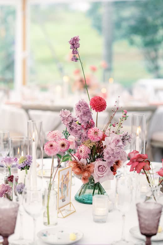 A pink and coral tablescape